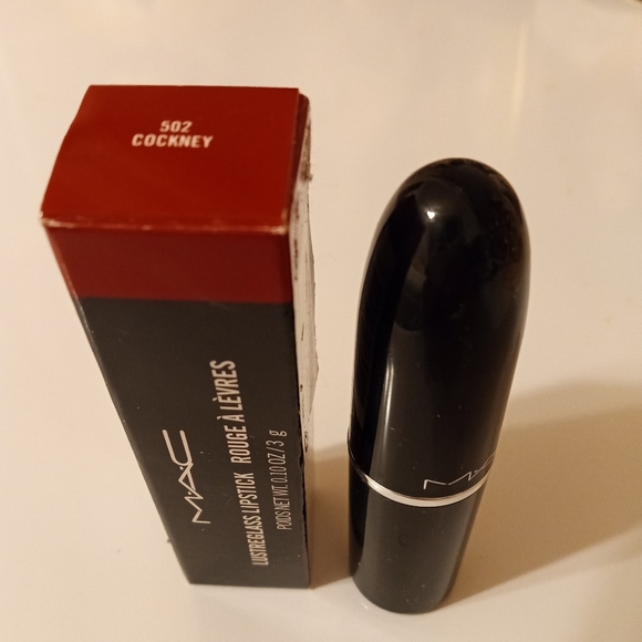 HP🔥🆕 MAC Cosmetics Lustre Lipstick 502 COCKNEY Red - 0.10 oz Full Size - NIB - Picture 7 of 10
